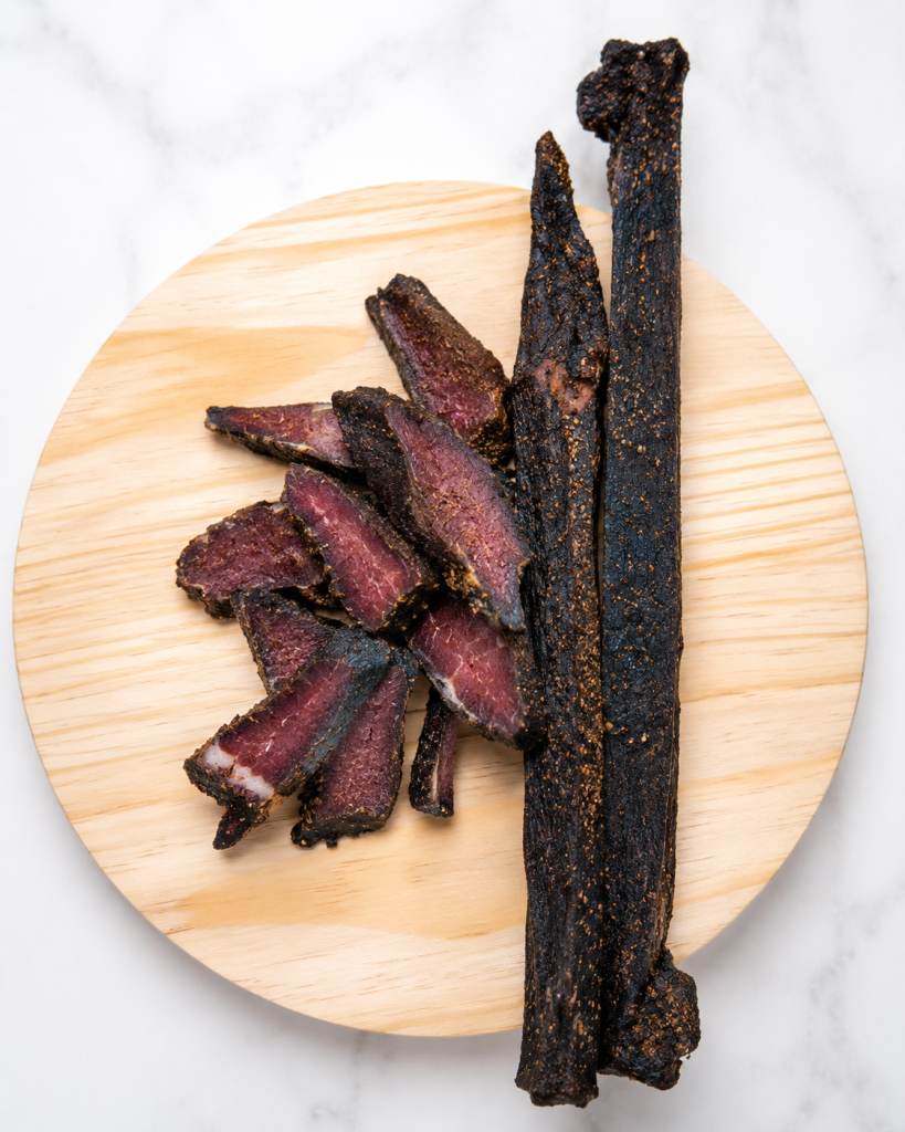 A-grade lean beef biltong slices, handcrafted by VeldBees Biltong